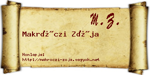Makróczi Zója névjegykártya